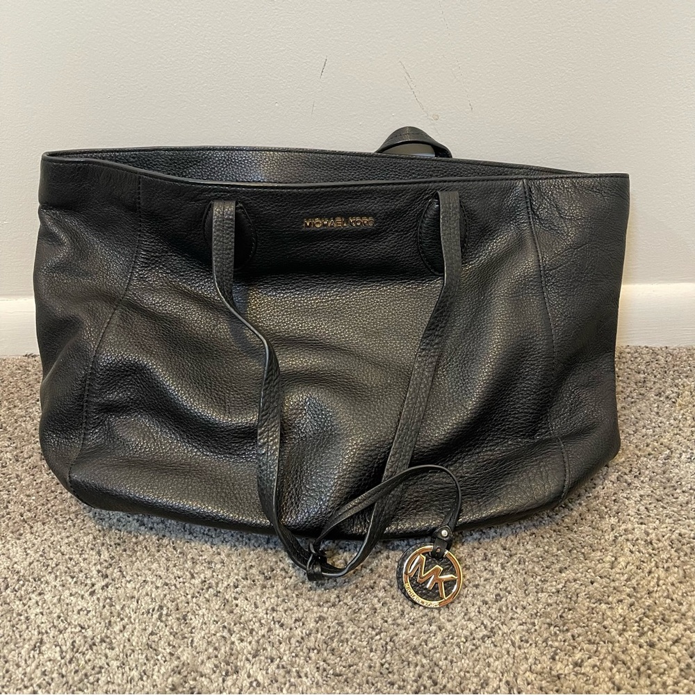 Michael Kors Black‎ Pebbled Leather Shoulder Bag